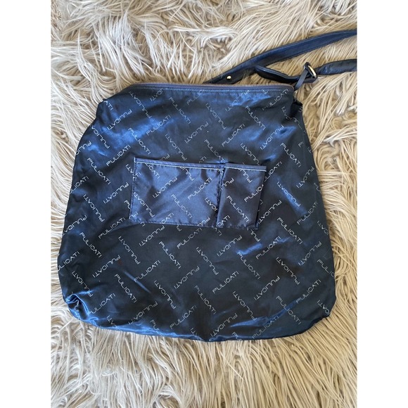 Pullicati Women's Soft Italian Leather Single Strap Zip Large Navy Blue - Picture 6 of 12